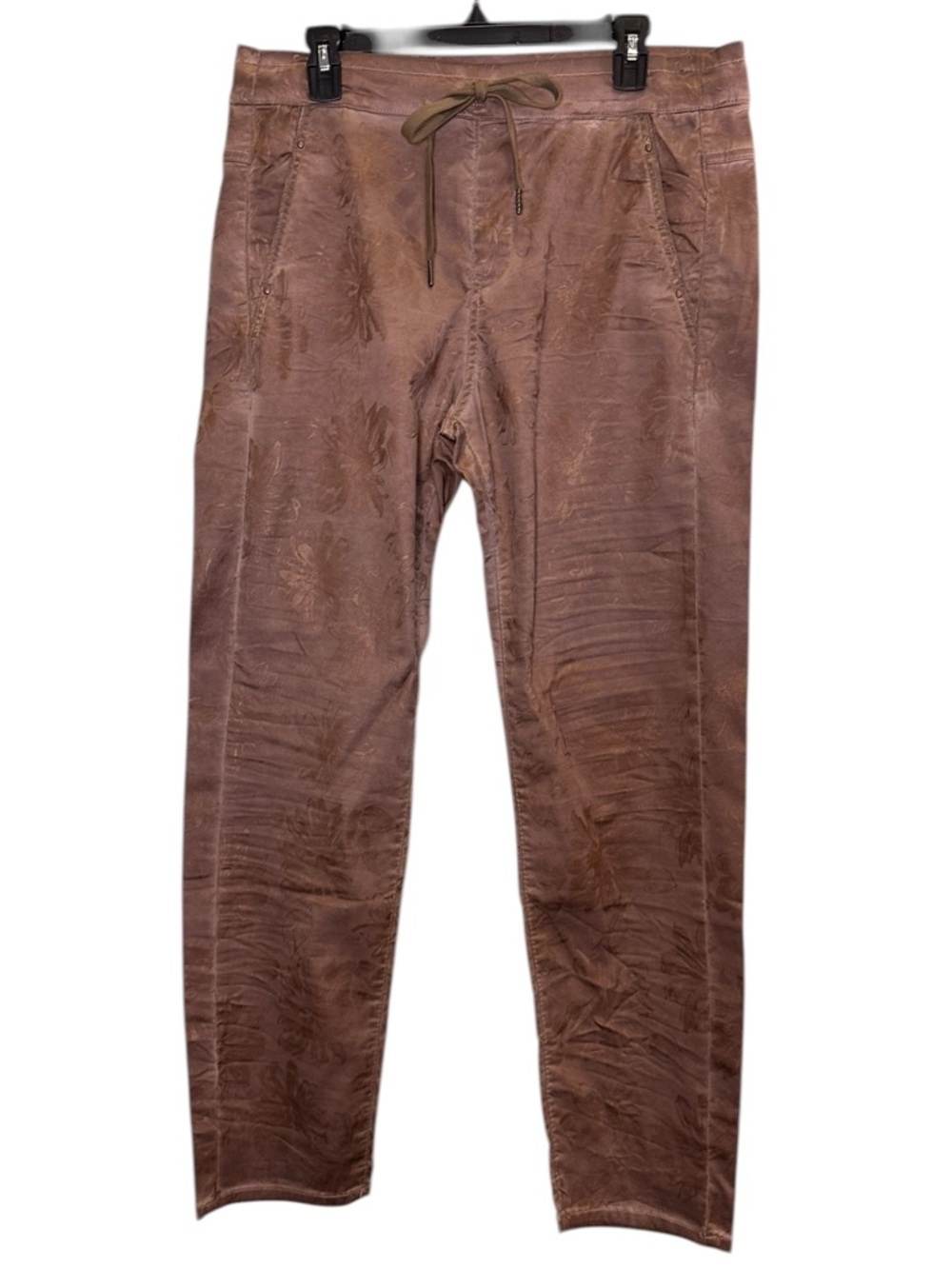 Alembika Women’s Straight Leg Floral Print Mineral Wash Lagenlook Pant Sz 16